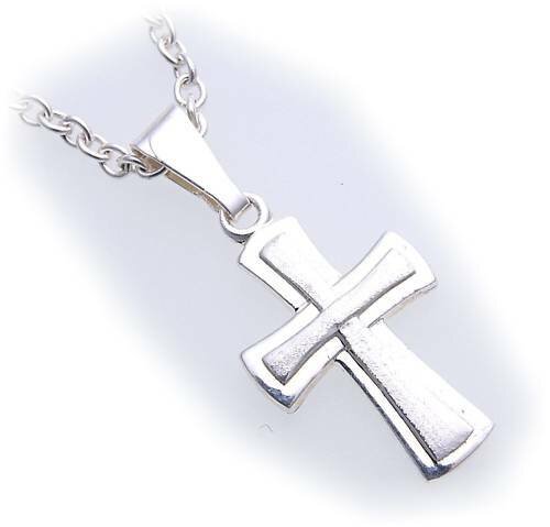 Anhänger Kreuz echt Silber 925 26 mm teilmattiert Sterlingsilber Unisex