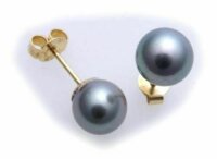Ohrringe echt Akoya Perlen 8,5mm echt Gold 585 Perle Damen Gelbgold