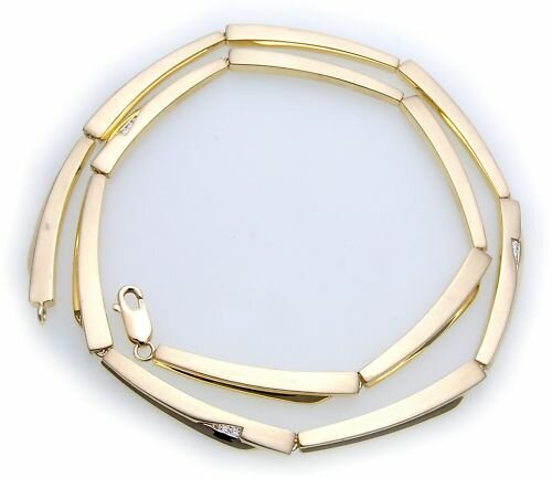 Collier in Gold 333 Zirkonia Kette teilmatt 8kt Gelbgold Halskette Damen