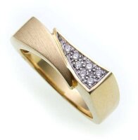 Damen Ring Brillant 0,08 carat echt Gold 585 teilmatt...