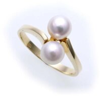 Damen Ring echt Gold 333 Perlen 6 mm Supergünstig...