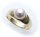 Damen Ring echt Gold 585 Perlen 8 mm 14 kt Gelbgold Qualität Zuchtperle neu
