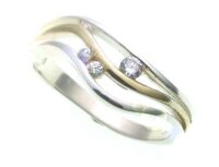 Damen Ring echt Silber 925 Zirkonia teilmattiert verg. Sterlingsilber Qualität