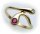 Damen Ring Rubin 3,2 echt Gold 585 Brillant 0,02ct Gelbgold Diamant Qualität