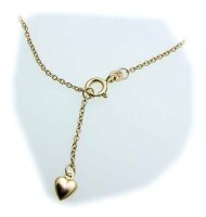 Fußkette 25cm 23 cm 333 Gold Ankerkette mit Herz...