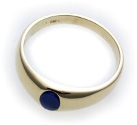 Neu Herren Ring echt Gold 585 14 karat Lapis Lazuli echt...