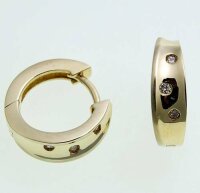 Ohrringe Klapp Creolen echt Gold 585 Brillant 0.06ct...