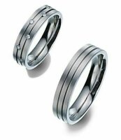 Titanfactory Titan Trauringe TF24 mit Brillant 0.14 ct. Diamant