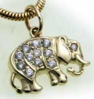 Anhänger echt Gold 333 Elefant mit Zirkonia gefasst Gelbgold Unisex Qualität er-