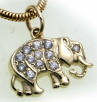 Anhänger echt Gold 585 Elefant Diamant 0,20ct...