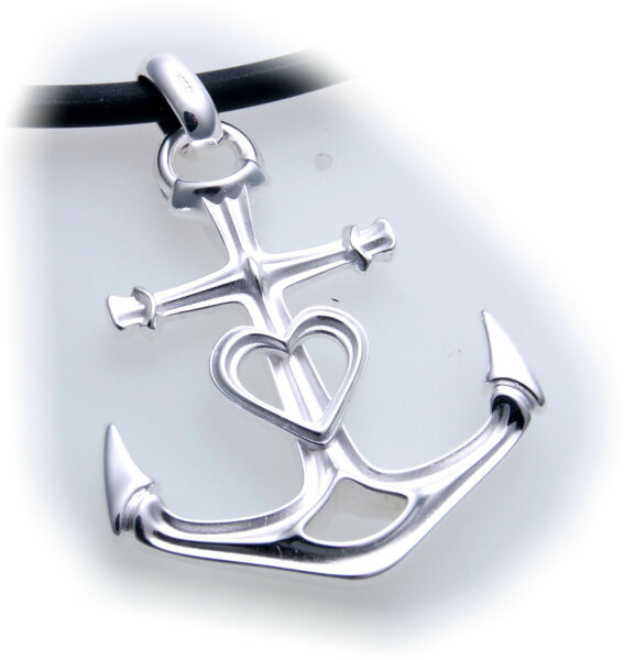 Anhänger Glaube Liebe Hoffnung groß Anker echt Silber 925 Sterlingsilber Unisex