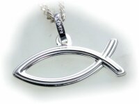 Anhänger Ychthis echt Silber 925 Sterlingsilber massiv Fisch Christentum Unisex