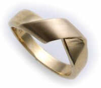 Damen Ring echt Gold 585 teilmattiert massiv Gelbgold...