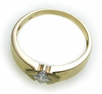 Damen Ring echt Gold 333 Zirkonia teilmatt. Glanz Gelbgold 8kt Qualität