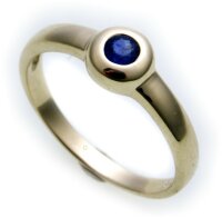 Damen Ring echt Gold 585 Safir 14kt Juwelierqualität...