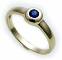 Damen Ring echt Gold 585 Safir 14kt Juwelierqualität Saphir Gelbgold Einsteiner