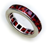 Damen Ring rot echt Silber 925 Zirkonia ganzum Sterlingsilber Qualität