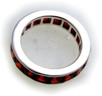 Damen Ring rot echt Silber 925 Zirkonia ganzum...