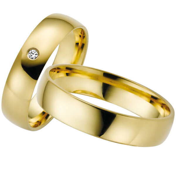 Trauringe Rauschmayer 81513 in 585/- Gelbgold mit Brill 0.02 ct. w/si