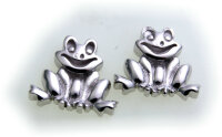 Ohrringe Stecker Frosch echt Silber 925 Sterlingsilber Qualität Ohrstecker