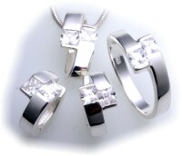exkl. Damen Ring echt Silber 925 mit Zirkonia Sterlingsilber Qualität