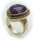 Damen Ring Amethyst echt Gold 750 Brillant 0,42 ct SI Diamant groß Gelbgold