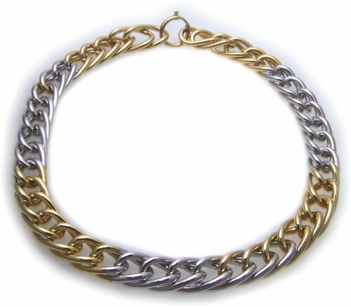 edles exkl. Collier Double vergoldet Bicolor  16mm 45cm Gold plattiert