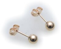 Damen Ohrringe Stecker Kugel 4 mm Gold 375 Gelbgold...