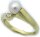 Damen Ring echt Gelbgold 585 14 karat Perlen 8 mm Brillant 0,05ct. Diamant Gold