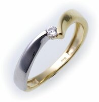 Damen Ring Gold 333 Zirkonia teilrhodiniert Gelbgold...