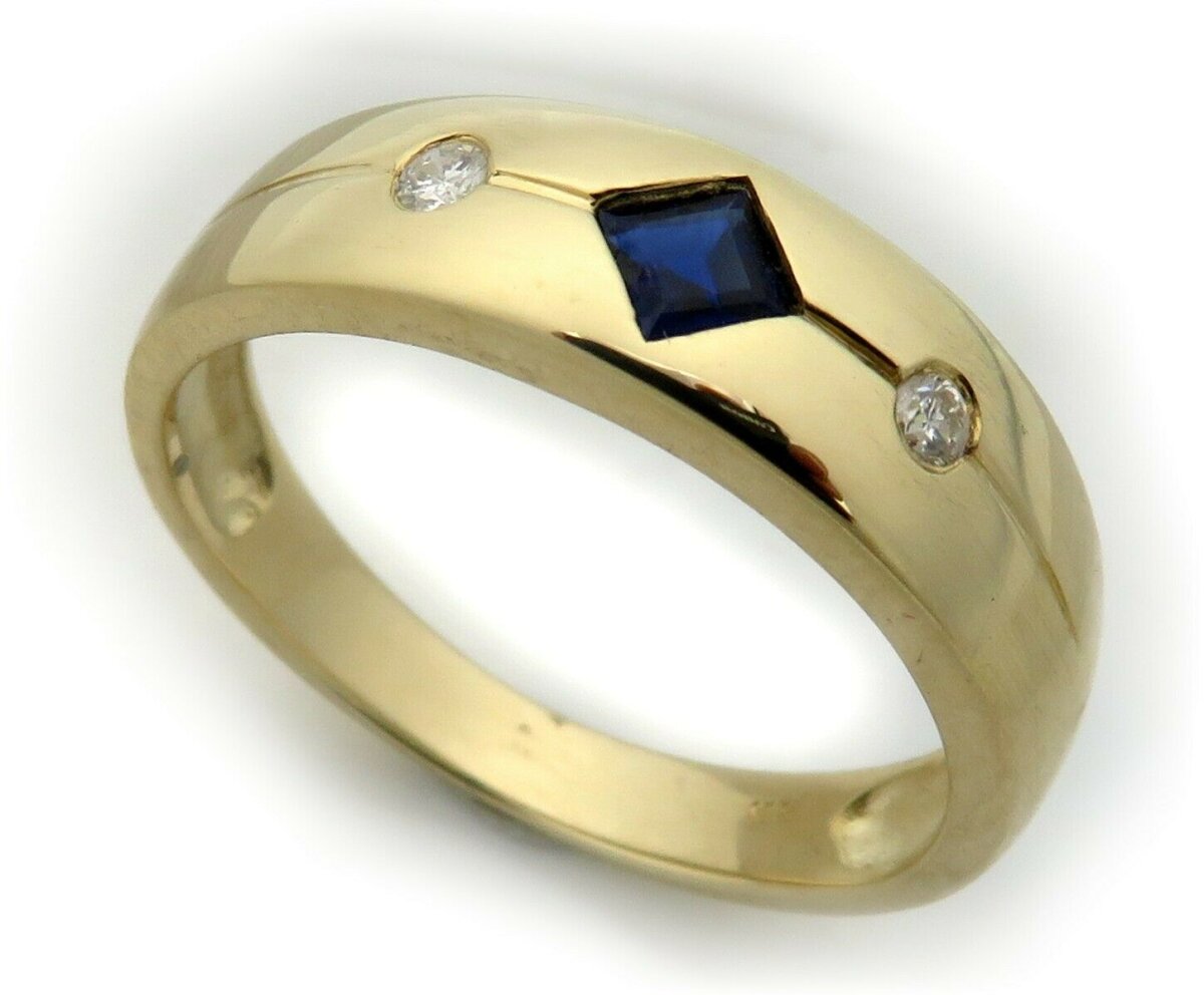 Goldring Damenring Saphir Brillant Diamant cheapest 14 Karat