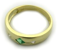 Damen Ring Smaragd m Diamant 0,04ct echt Gold 585 14...