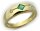 Damen Ring Smaragd m Diamant 0,04ct echt Gold 585 14 karat Gelbgold Brillant Neu