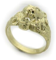 Herren Ring echt Gold 585 Löwe Löwenkopf...