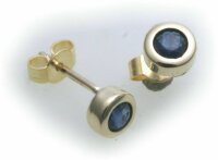 Ohrringe Stecker Safir echt Gold 333 Damen Ohrstecker 8...