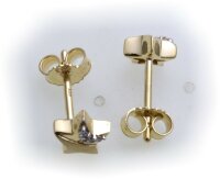 Ohrringe Stecker Stern Zirkonia echt Gold 333 Gelbgold...