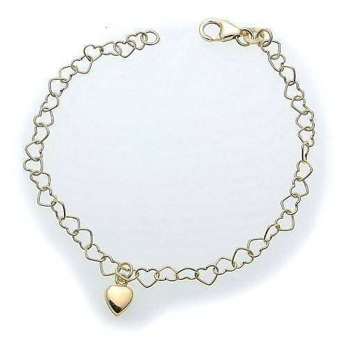 Armband Kinder 15 cm 333 Gold Herzkette mit Herz Qualität