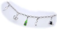 Damen Armband mit 5 Charms echt Silber 925 Einhänger...