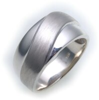 Neu Damen Ring echt Silber 925 poliert teilmatt massive...
