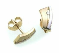 Damen Ohrringe Stecker Gold 333 Brillant 0,04 ct matt...