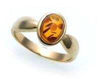 Damen Ring echter Bernstein aus de Ostsee echt Gold 333...