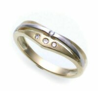 Damen Ring exklusiv echt Gold 585 Brillant 0,05 teilrh Gelbgold Qualität Diamant