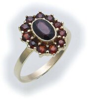 Damen Ring m. Granat in Gold 333 Granatring Gelbgold...