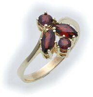 Damen Ring m. Granat in Gold 585 Gelbgold Granatring alle...