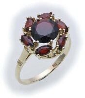 Damen Ring m. Granat in Gold 585 Gelbgold Granatring alle...