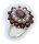 Damen Ring m. Granat u. Perlen in Gold 333 Gelbgold Granatring 8079/3GR.ZP