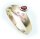 Damen Ring Rubin 4x3 echt Gold 333 Brillant 0,03ct Gelbgold Diamant Qualität