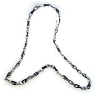 hochwertige Halskette Edelstahl schwarz weiß Kette...
