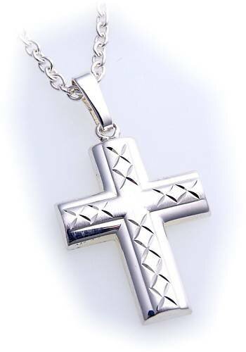 Anhänger Kreuz echt Silber 925 27 mm mattiert Sterlingsilber Qualität Unisex