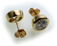 Ohrringe Stecker echt Gold 585 Zirkonia Ohrstecker...